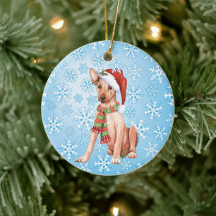 Christmas Xoloitzcuintli Keramik Ornament
