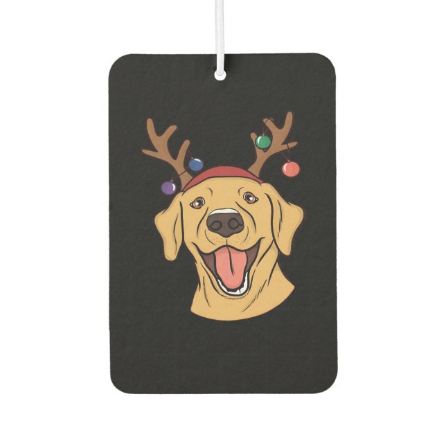 Christmas Yellow Lab Tri-blend T-Shirt Autolufterfrischer (Vorderseite)