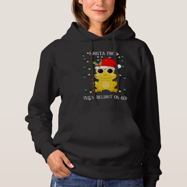 Christmas Yellow SANTA FROG Unisex Hoodie (Vorderseite)