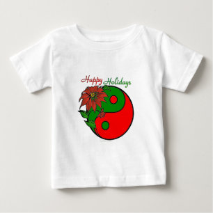 Christmas Yin Yang Poinsettia Baby T-shirt