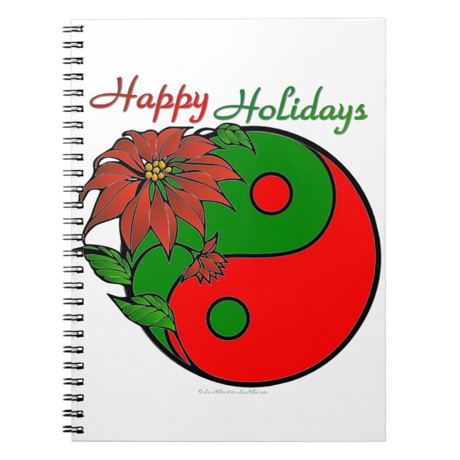 Christmas Yin Yang Poinsettia Notizblock (Vorderseite)