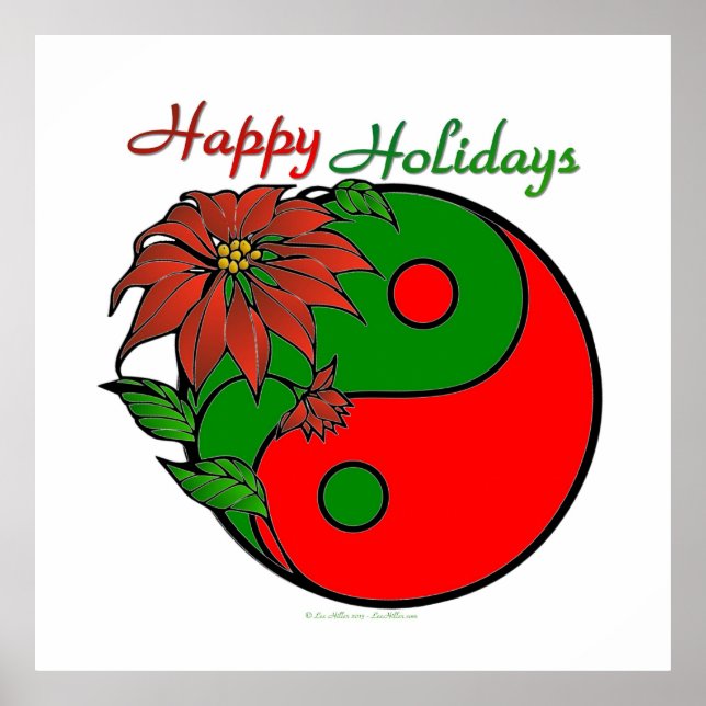 Christmas Yin Yang Poinsettia Poster (Vorne)