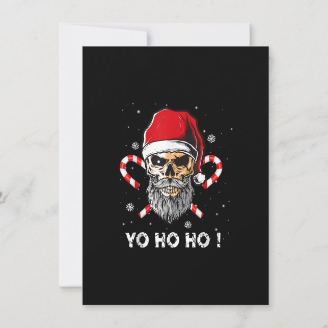 Christmas Yo ho ho Pirate Santa Funny Pajamas Fami Einladung (Vorderseite)