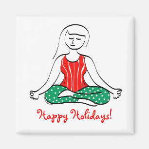 Christmas Yoga Magnet