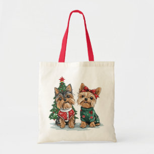 Christmas Yorkie Dogs Tragetasche