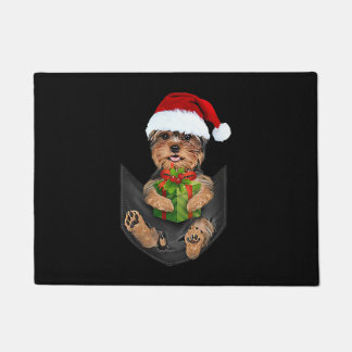 Christmas Yorkie - Yorkshire Terrier in Pocket Fußmatte
