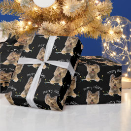 Christmas Yorkshire Terrier auf Black Geschenkpapier