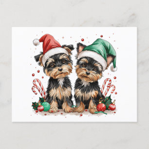 Christmas Yorkshire Terrier Dogs Feiertagspostkarte