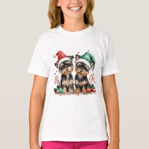 Christmas Yorkshire Terrier Dogs T-Shirt