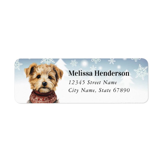 Christmas Yorkshire Terrier Rücksendeadresse (Vorne)