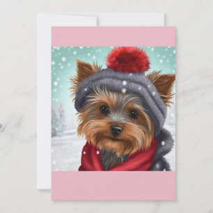 Christmas Yorkshire Terrier - T - Shirt Feiertagskarte