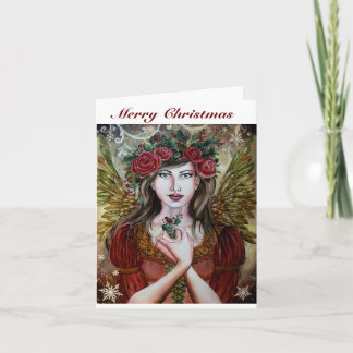 Christmas Yule angel greeting card Karte