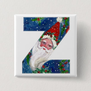 CHRISTMAS Z BRIEF / SANTA RED RIBBON MONOGRAMM BUTTON