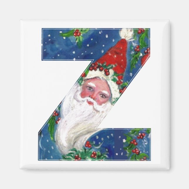 CHRISTMAS Z BRIEF / SANTA RED RIBBON MONOGRAMM MAGNET (Vorne)
