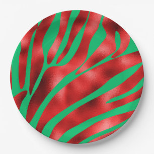Christmas Zebra Festive Pappteller