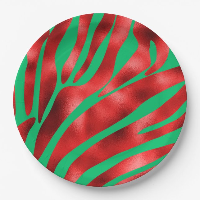 Christmas Zebra Festive Pappteller (Vorderseite)