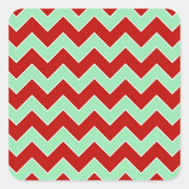 Christmas Zigzag Quadratischer Aufkleber