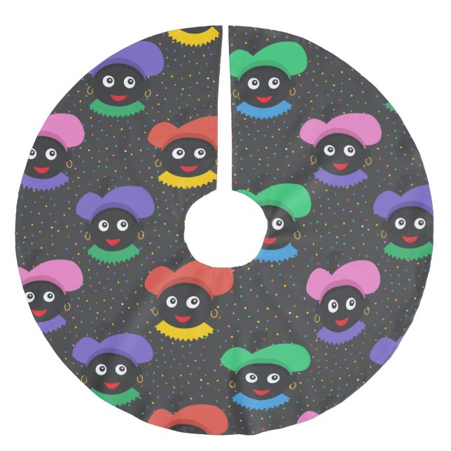 Christmas Zwarte Piet Polyester Weihnachtsbaumdecke (Vorderseite)