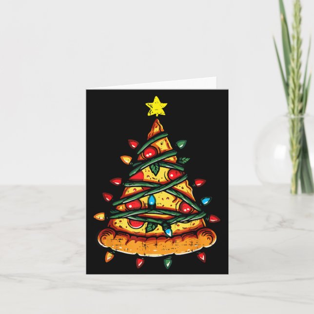 Christmas Zza Xmas Tree Funny Xmas Food Men Women  Karte (Vorderseite)
