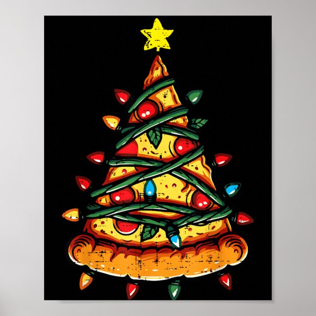 Christmas Zza Xmas Tree Funny Xmas Food Men Women  Poster (Vorne)