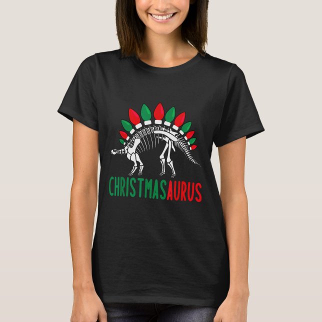 Christmasaurus Cute Christmas Dinosaur Tree Rex Di T-Shirt (Vorderseite)