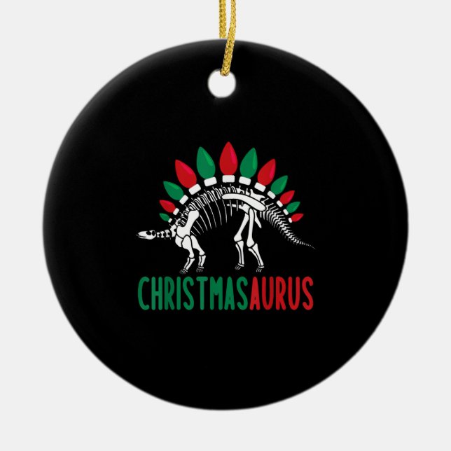 Christmasaurus Niedlich Weihnachten Dinosaurier Tr Keramik Ornament (Vorne)