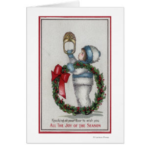 ChristmasKid Holding-Kranz-Klopfen