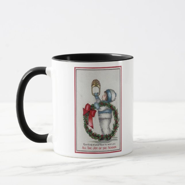 ChristmasKid Holding Kranz Tasse (Links)