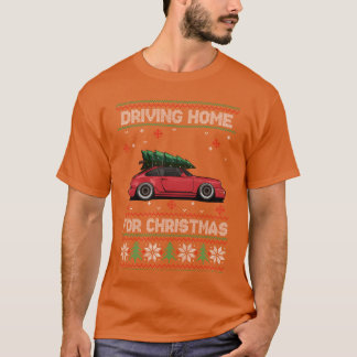 Christmasree Oldtimer Car Xmas Ugly Sweater Retro T-Shirt