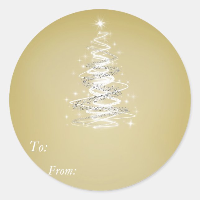 Christmasse Tree Golden Sticker - von: (Vorderseite)