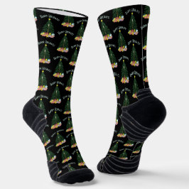 Christmast Tree Black Crew Socks Socken