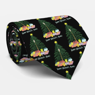 Christmast Tree Black Neck Tie Krawatte