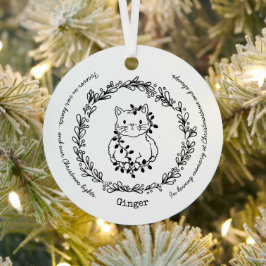 Christmastime Cat Pet Memorial Ornament Aus Metall