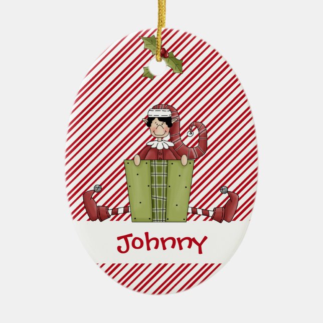 Christmastime Elf-Freund-Geschenk Keramik Ornament (Vorne)