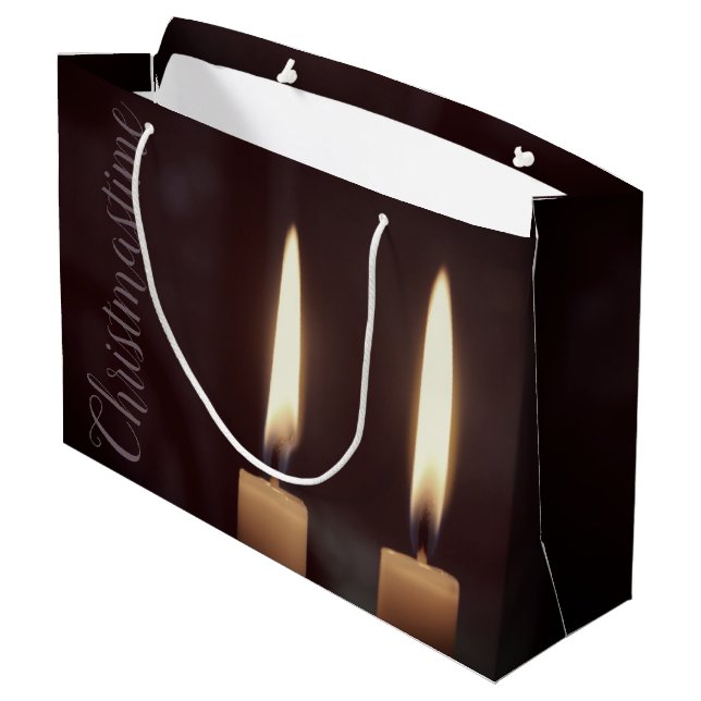 Christmastime Large Paper Geschenktasche Große Geschenktüte (Rückseite Schrägansicht)