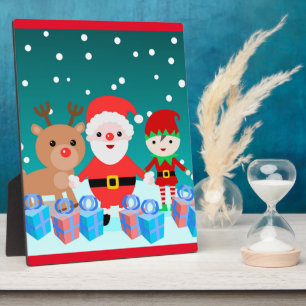 CHRISTMASTIME MIT SANTA UND SEINEN FREUNDEN FOTOPLATTE