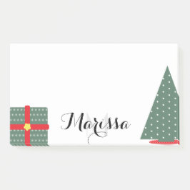 ChristmasTree and Present Monogram Post-it Klebezettel