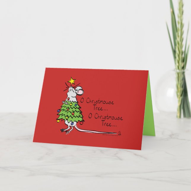 Christmouse Tree - Funny Mouse Christmas Card Karte (Vorderseite)