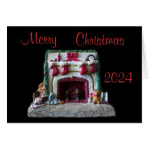 CHRISTMS MANTLE GREETING CARD 2024