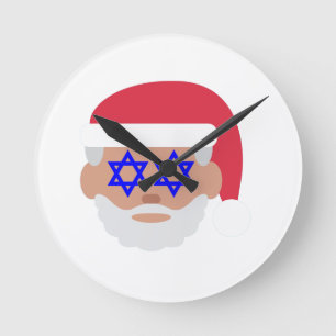 christmukah santa claus emoji runde wanduhr