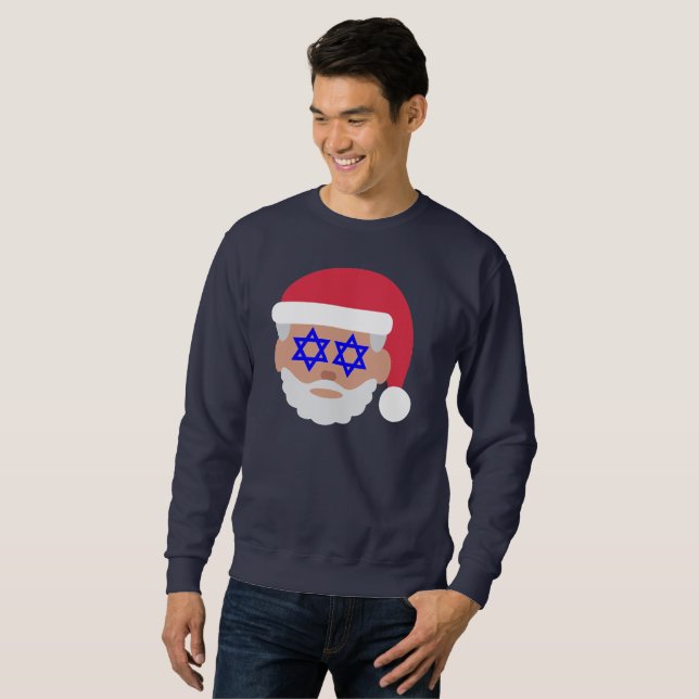 christmukka santa claus emoji mens sweatshirt (Vorne ganz)