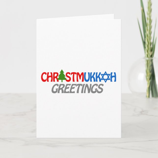 CHRISTMUKKAH GREETINGS -.png Feiertagskarte (Vorderseite)