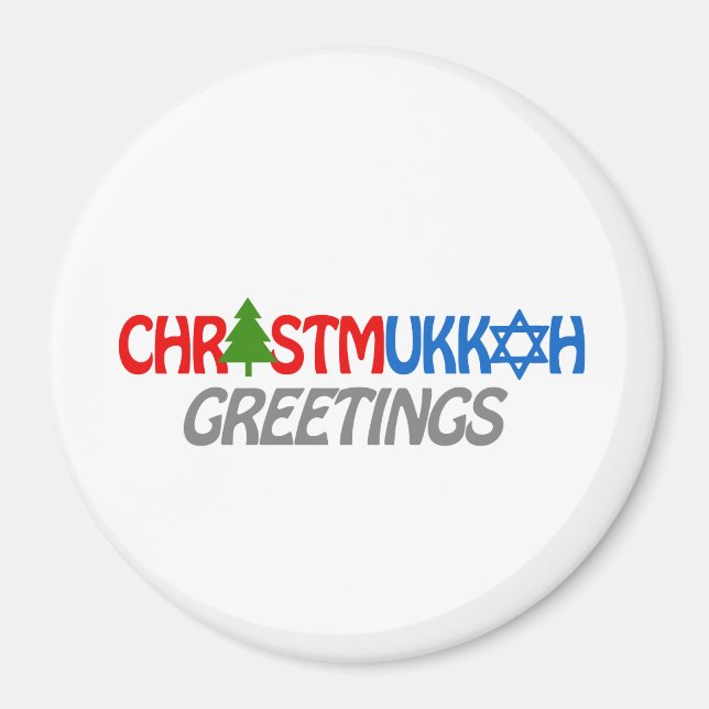 CHRISTMUKKAH GREETINGS -.png Magnet (Vorne)