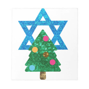 Christmukkah-Hanukkah mit Pailletten Notizblock