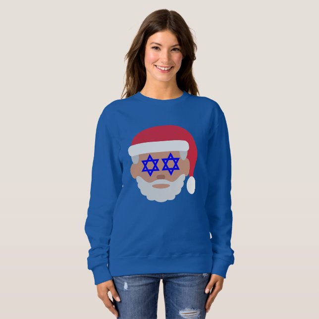 christmukkah santa claus emoji women sweatshirt (Vorne ganz)