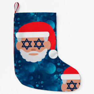 christmukkah santa emoji kleiner weihnachtsstrumpf