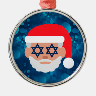 christmukkah weihnachtsmann emoji ornament aus metall