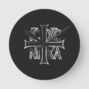 Christogram ICHC NIKA Runde Wanduhr