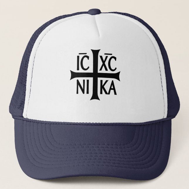 Christogram ICHC NIKA Truckerkappe (Vorderseite)
