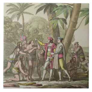 Christoph Kolumbus (1451-1506) mit gebürtigem Fliese